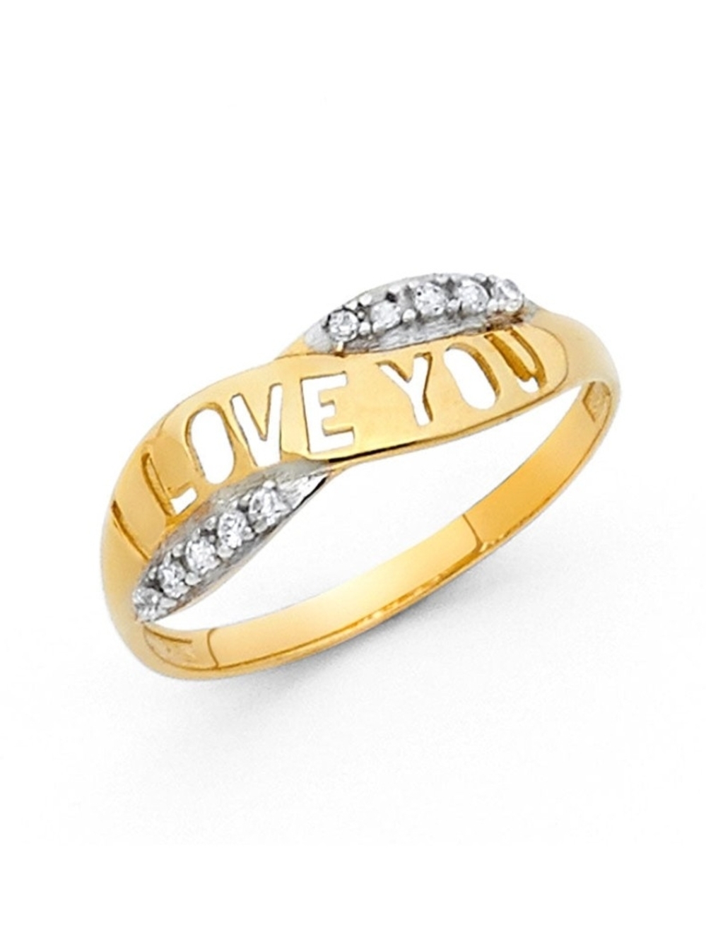 14k Real Gold I Love You Ring For Women